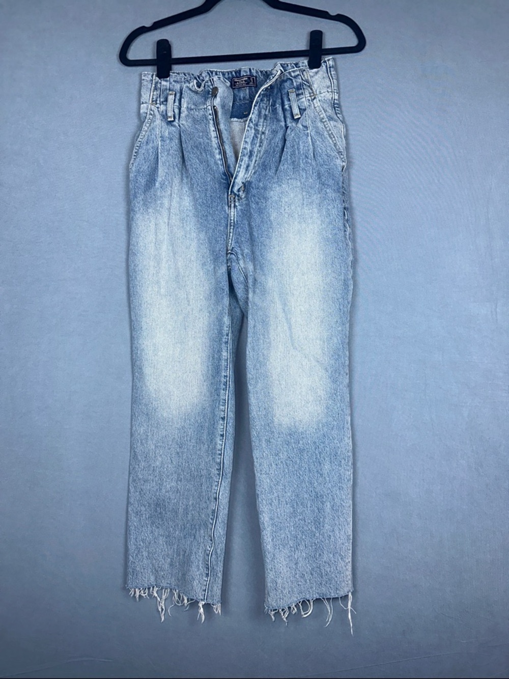 Abercrombie Mom Jeans High Rise Light Wash Womens Size 25 Short Petite Relaxed